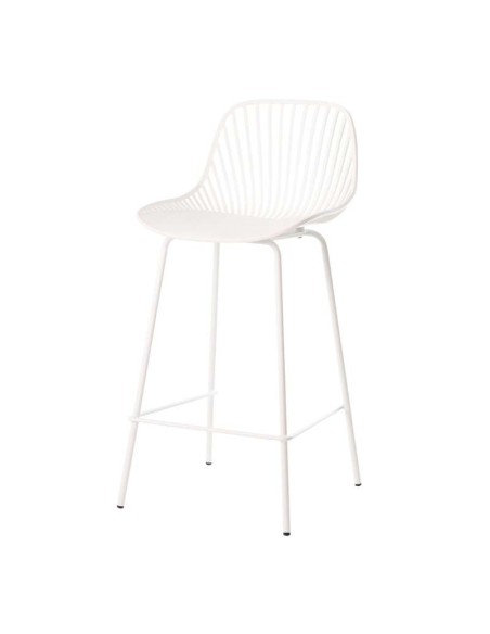 Taburete Alto SKÅL 70 cm, Metal / Polipropileno Blanco. Vackart