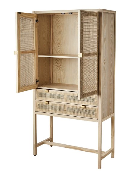 Aparador HARRY 85x170 cm, Madera / Ratán Natural - Affari. Vackart