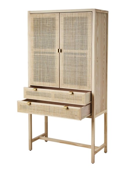 Aparador HARRY 85x170 cm, Madera / Ratán Natural - Affari. Vackart