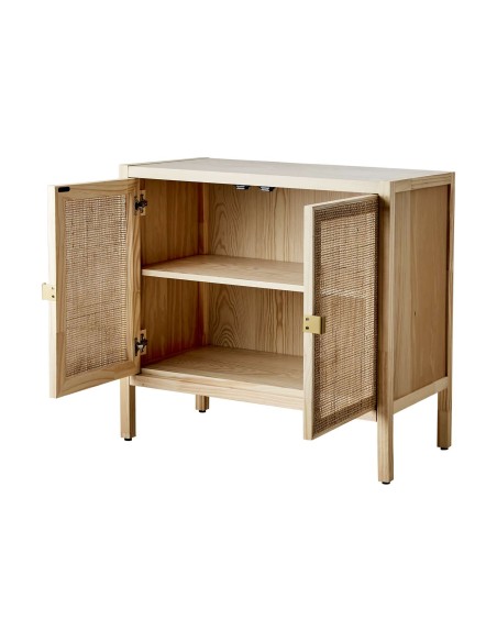 Aparador HARRY 80x75 cm, Madera / Ratán Natural - Affari. Vackart