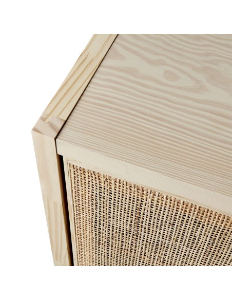 Aparador HARRY 80x75 cm, Madera / Ratán Natural - Affari. Vackart