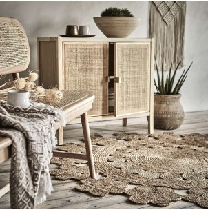 Aparador HARRY 80x75 cm, Madera / Ratán Natural - Affari. Vackart 2