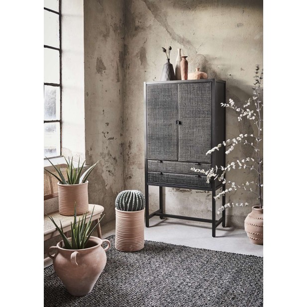 Aparador HARRY 85x170 cm, Madera / Ratán Negro - Affari. Vackart Aparador HARRY 85x170 cm, Madera / Ratán Negro - Affari. Vackart