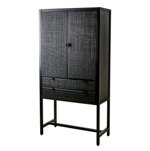 Aparador HARRY 85x170 cm, Madera / Ratán Negro - Affari. Los exclusivos y modernos muebles de diseño nórdico de Affari, solo en Vackart, tu tienda de diseño online.