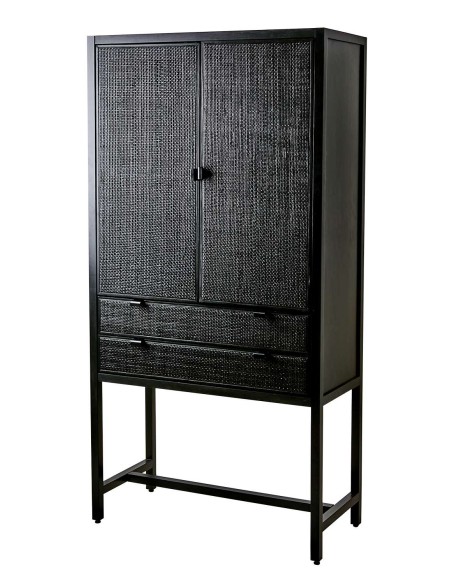 Aparador HARRY 85x170 cm, Madera / Ratán Negro - Affari. Vackart