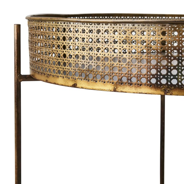 Mesa Auxiliar THOMAS L, Latón Antiguo - Affari. Vackart