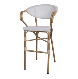 Taburete Alto NIDRAZA 75 cm, Metal / Textilene Beige - Vackart. Los más exclusivos y modernos taburetes de diseño nórdico, solo en Vackart, tu tienda diseño.