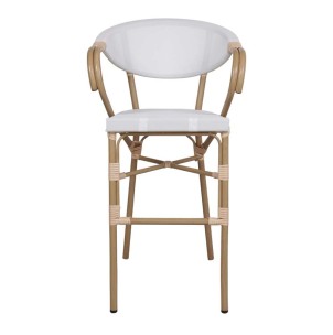 Taburete Alto NIDRAZA 75 cm, Metal / Textilene Beige. Vackart 2