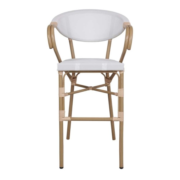 Taburete Alto NIDRAZA 75 cm, Metal / Textilene Beige. Vackart Taburete Alto NIDRAZA 75 cm, Metal / Textilene Beige. Vackart