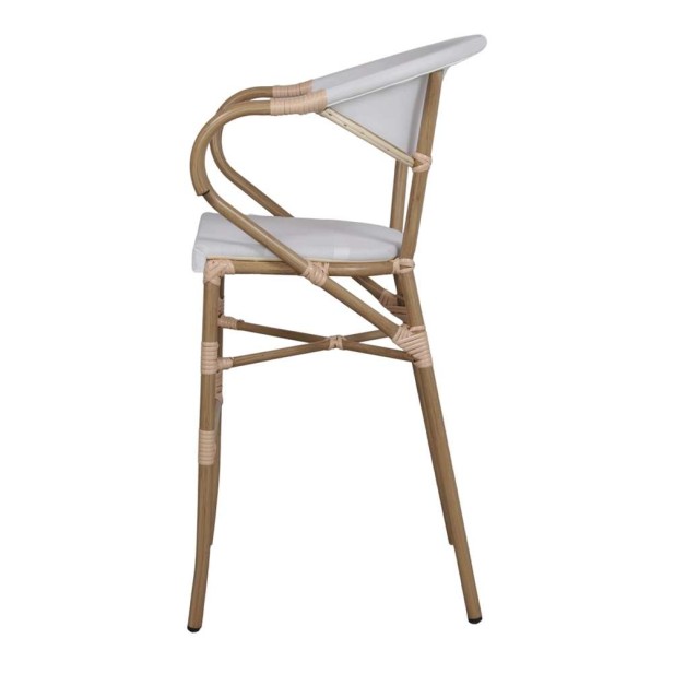 Taburete Alto NIDRAZA 75 cm, Metal / Textilene Beige. Vackart Taburete Alto NIDRAZA 75 cm, Metal / Textilene Beige. Vackart
