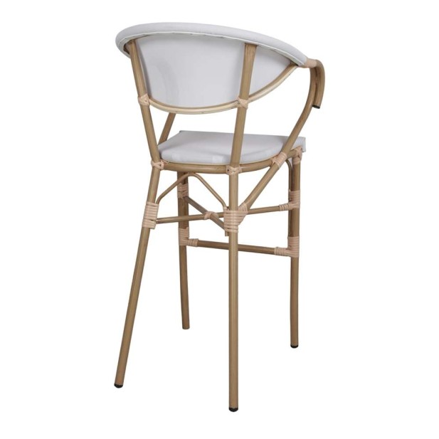 Taburete Alto NIDRAZA 75 cm, Metal / Textilene Beige. Vackart Taburete Alto NIDRAZA 75 cm, Metal / Textilene Beige. Vackart