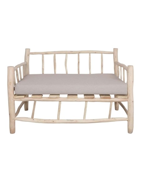 Banco BOLTON 2 Plazas, Madera Natural / Textil. Vackart