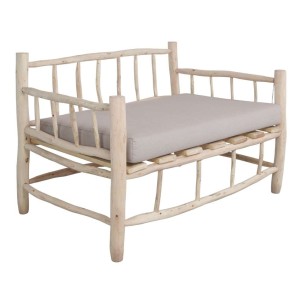 Banco BOLTON 2 Plazas, Madera Natural / Textil. Vackart 2