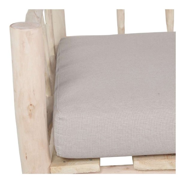 Banco BOLTON 2 Plazas, Madera Natural / Textil. Vackart