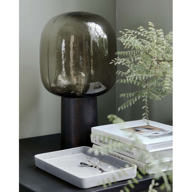 Lámpara de Sobremesa NOTE , Cristal Humo / Latón - House Doctor. Vackart