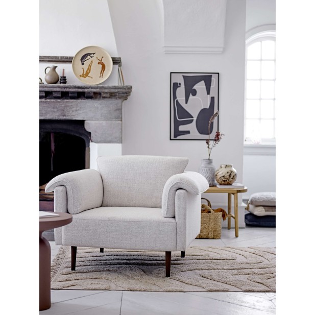 Sillón CHESHAM, Textil Blanco / Madera - Bloomingville. Vackart Sillón CHESHAM, Textil Blanco / Madera - Bloomingville. Vackart