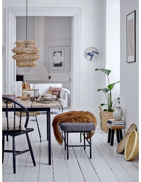 Banco FARELL, Poliéster / Metal Gris - Bloomingville. Vackart