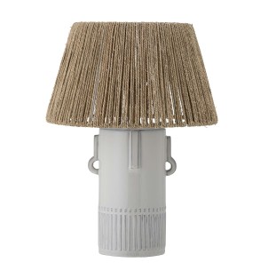 Lámpara de Sobremesa RAMA, Cerámica Blanca / Yute - Bloomingville. Vackart ilumina tus espacios con las más exclusivas lámparas de diseño nórdico de Bloomingville.