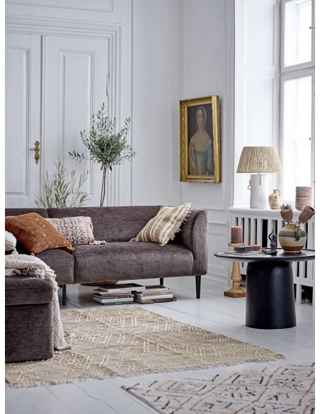 Lámpara de Sobremesa RAMA, Cerámica Blanca / Yute - Bloomingville. Vackart