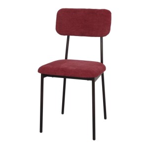 Silla Tapizada SACRAMENTO, Metal Negro / Textil Granate - Vackart. Las más exclusivas y modernas sillas de diseño nórdico, solo en Vackart, tu tienda diseño.
