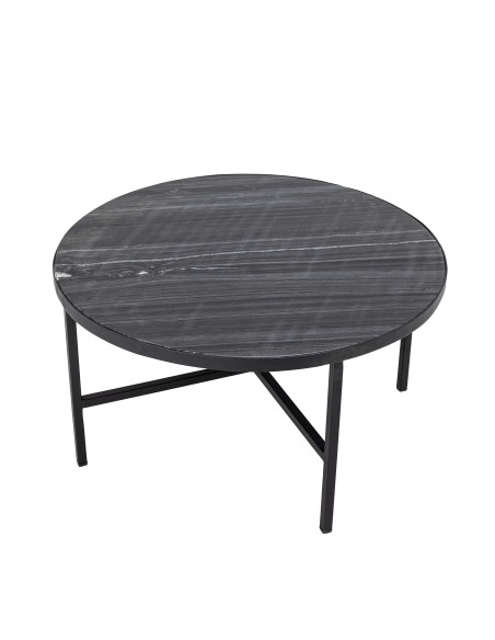Mesa Auxiliar ESTELLE, Mármol Gris / Metal Negro - Bloomingville. Vackart