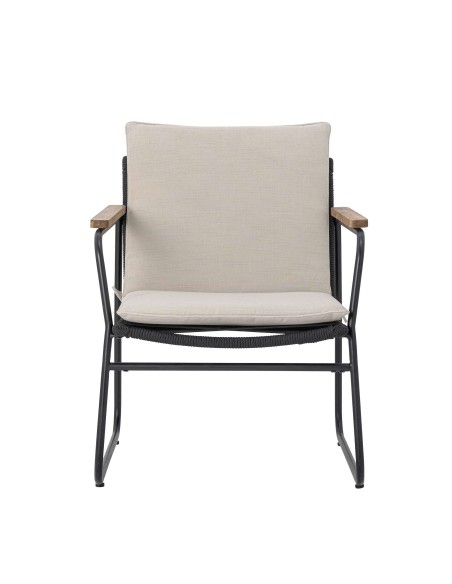 Sillón HAMPTON, Metal Negro / Cuerda - Bloomingville. Vackart