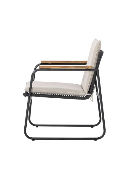Sillón HAMPTON, Metal Negro / Cuerda - Bloomingville. Vackart