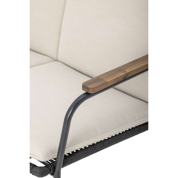 Sofá HAMPTON, Metal Negro / Cuerda - Bloomingville. Vackart