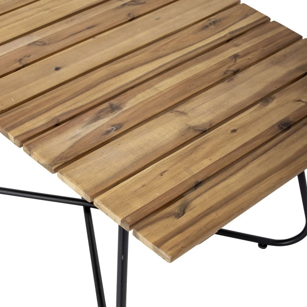 Mesa Auxiliar HAMPTON, Metal Negro / Madera Natural - Bloomingville. Vackart