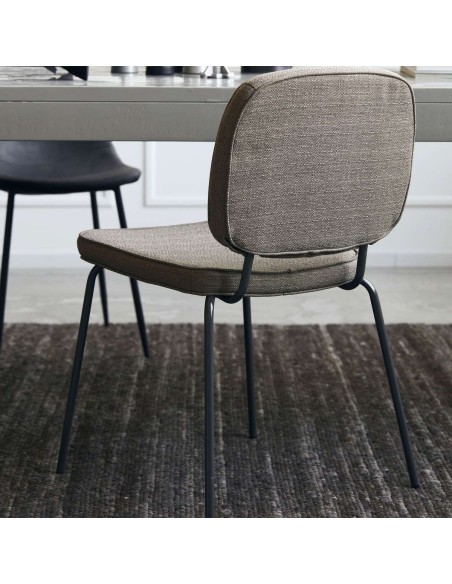 Silla CARMA, Textil Arena Oscuro / Metal - House Doctor. Vackart