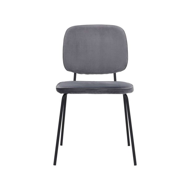 Silla COMMA, Terciopelo Gris / Metal - House Doctor