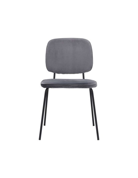 Silla COMMA, Terciopelo Gris / Metal - House Doctor