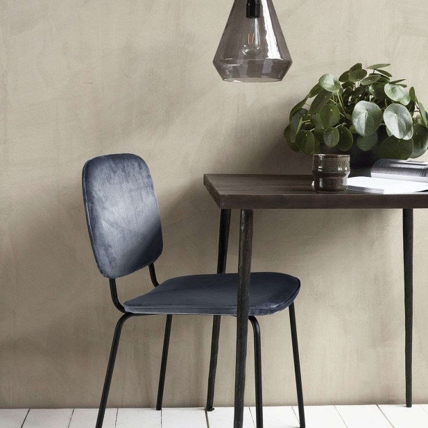 Silla COMMA, Terciopelo Gris / Metal - House Doctor