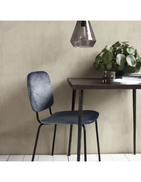 Silla COMMA, Terciopelo Gris / Metal - House Doctor