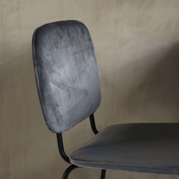 Silla COMMA, Terciopelo Gris / Metal - House Doctor