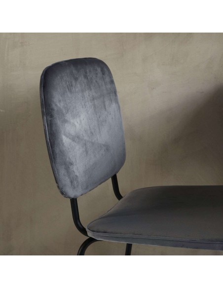 Silla COMMA, Terciopelo Gris / Metal - House Doctor