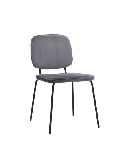 Silla COMMA, Terciopelo Gris / Metal - House Doctor