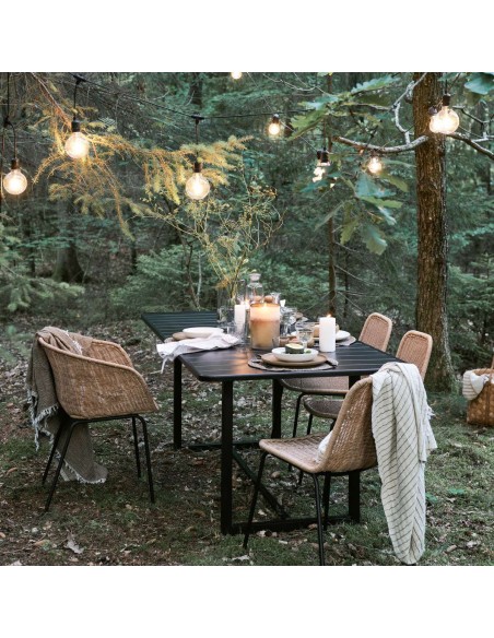 Mesa HELO 200x90 cm de Comedor, Metal Negro - House Doctor. Vackart