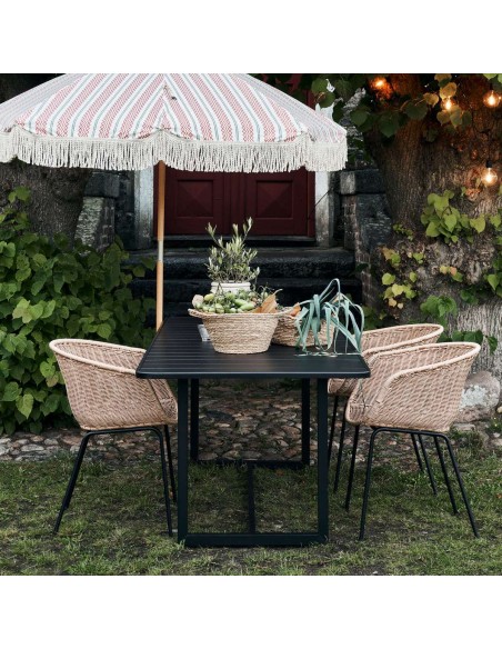 Mesa HELO 200x90 cm de Comedor, Metal Negro - House Doctor. Vackart