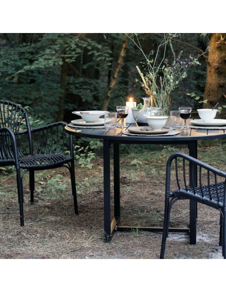 Mesa HELO Ø120 cm de Comedor, Metal Negro - House Doctor. Vackart