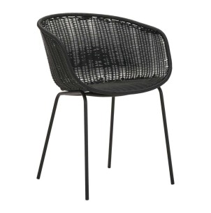 Silla con Brazos HAPUR, Ratán Sintético / Metal Negro - House Doctor. Las exclusivas sillas de diseño nórdico de House Doctor en Vackart, tu tienda de diseño.