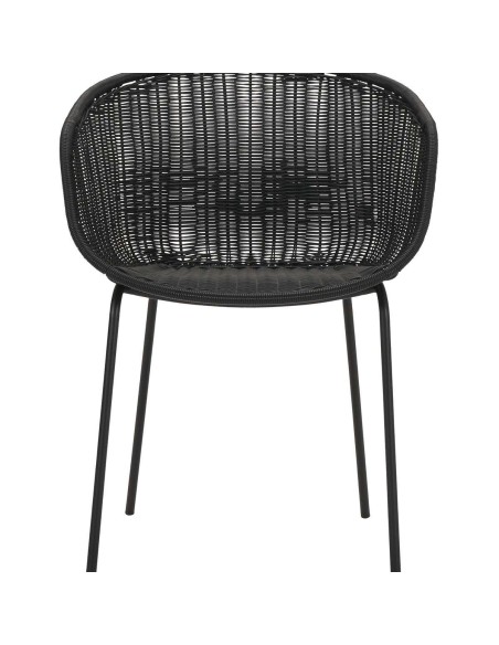Silla con Brazos HAPUR, Ratán Sintético / Metal Negro - House Doctor. Vackart