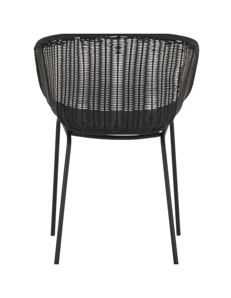 Silla con Brazos HAPUR, Ratán Sintético / Metal Negro - House Doctor. Vackart