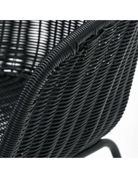 Silla con Brazos HAPUR, Ratán Sintético / Metal Negro - House Doctor. Vackart