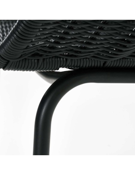 Silla con Brazos HAPUR, Ratán Sintético / Metal Negro - House Doctor. Vackart