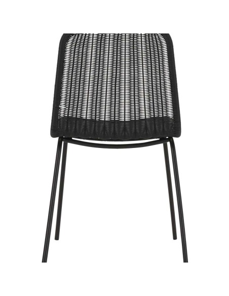 Silla de comedor HAPUR, Ratán Sintético / Metal Negro - House Doctor. Vackart
