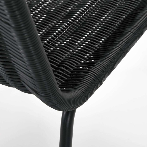 Silla de comedor HAPUR, Ratán Sintético / Metal Negro - House Doctor. Vackart