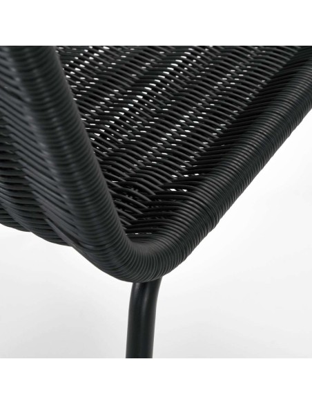 Silla de comedor HAPUR, Ratán Sintético / Metal Negro - House Doctor. Vackart