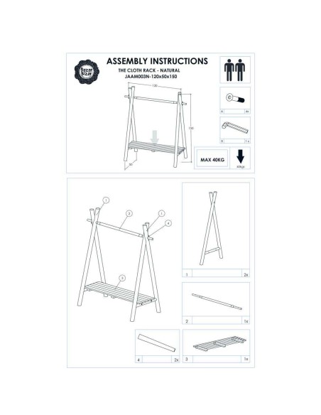 Perchero Teca Natural - Bazar Bizar
