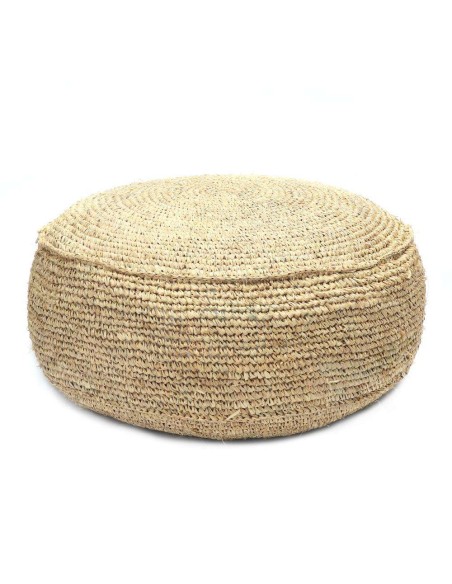 Puf Raffia Flores Natural Ø60cm - Bazar Bizar